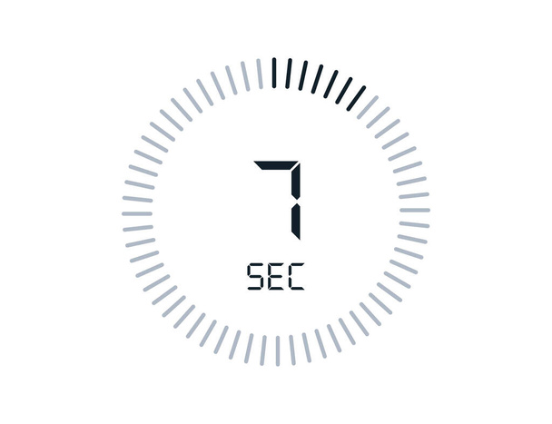 7 Sekundenzeiger Uhren, Timer 7 Sek. Symbol - Vektor, Bild
