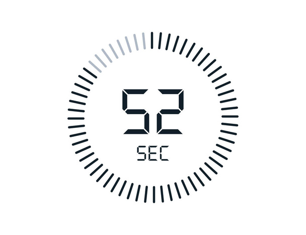 52 Sekundenzeiger Uhren, Zeitschaltuhren 52 sec Symbol - Vektor, Bild