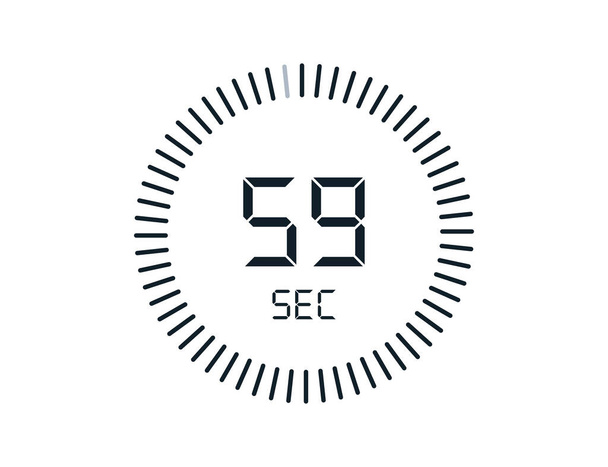 59 Sekundenzeiger Uhren, Timer 59 sec Symbol - Vektor, Bild