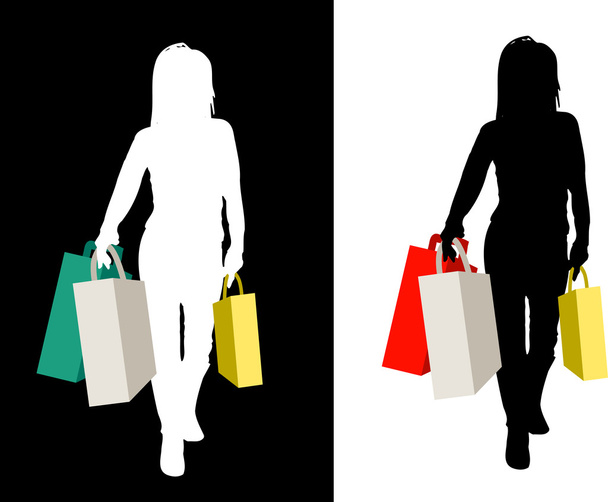 weibliche Shopperin - Vektor, Bild