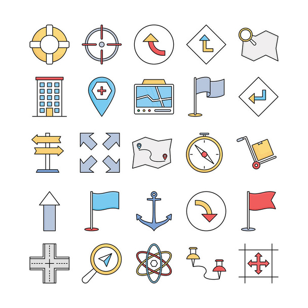 Map and navigation Vector icons can be easily modify or edited - Vector, Image
