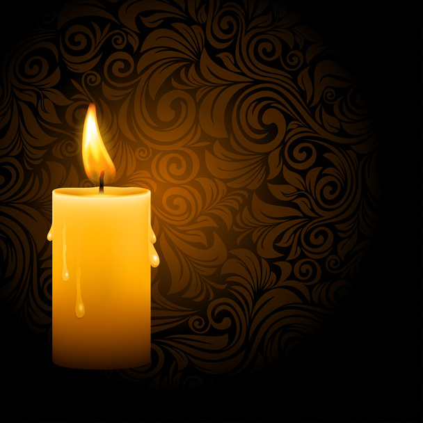 Светящаяся свеча
 - Вектор,изображение