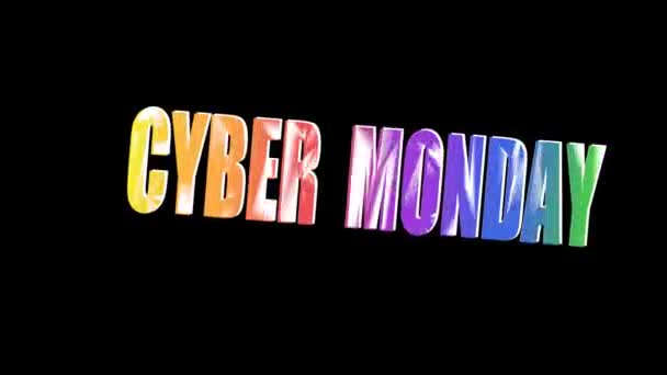 Cyber hétfő neon. Cyber hétfő eladó koncepció animáció - Felvétel, videó