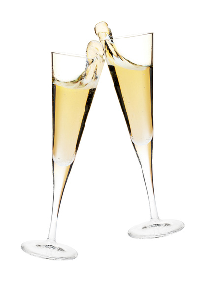 乾杯 ！2 つのシャンパン グラス - 写真・画像