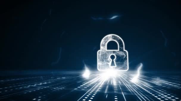 Cybersecurity gegevensbescherming bedrijfstechnologie privacy concept. - Video