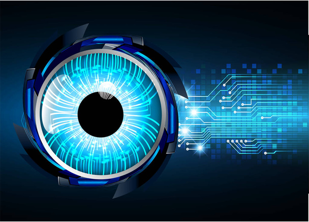 eye cyber circuit future technology concept background - Vetor, Imagem