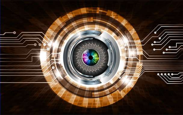 eye cyber circuit future technology concept background - Vektor, obrázek