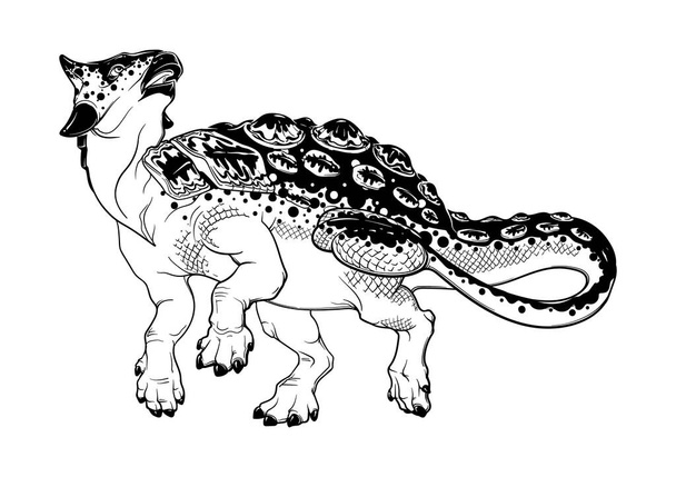 Vidám séta Ankylosaurus - Vektor, kép