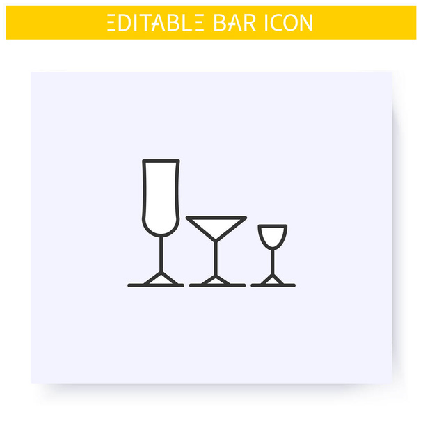 Stemware line icon. Editable illustration - Vector, Image