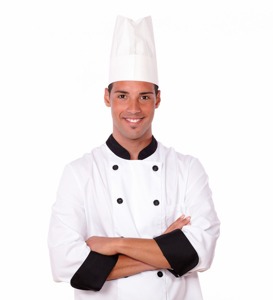 Professional hispanic chef smiling at you - Foto, afbeelding