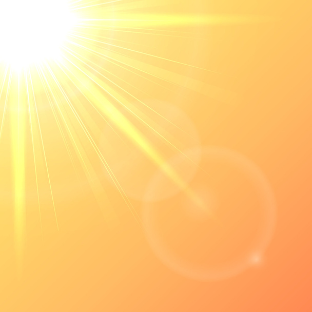 Turuncu güneşli arka plan - Vektör, Görsel