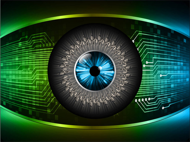 eye cyber circuit future technology concept background - Vector, afbeelding