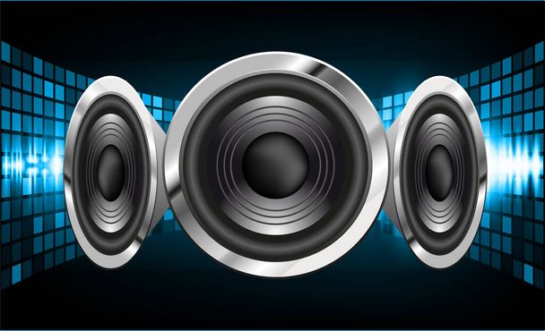 3d rendering of a speaker with speakers on a black background - Vettoriali, immagini