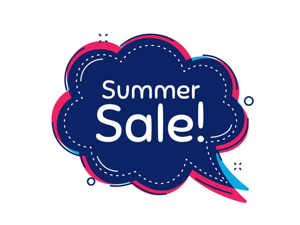 Summer Sale. Thought bubble vector banner. Special offer price sign. Advertising Discounts symbol. Dialogue or thought speech balloon shape. Summer sale chat think speech bubble. Vector - Вектор,изображение