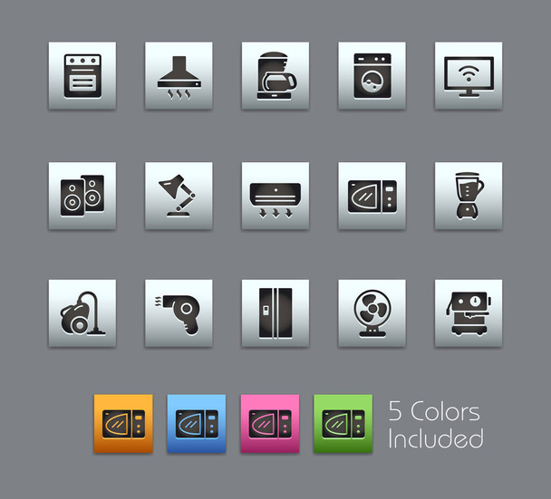 Home Appliances Icons // Satinbox Series - The vector file includes 5 color versions for each icon in different layers. - Vector, Image