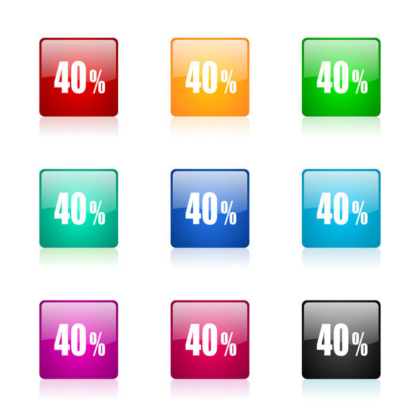 40 percent web icons set - Foto, imagen