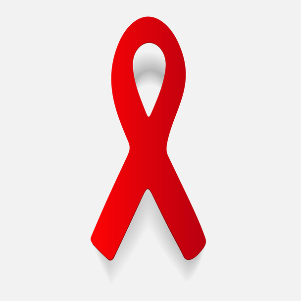 Paper clipped sticker: ribbon Fight AIDS - Vektor, Bild