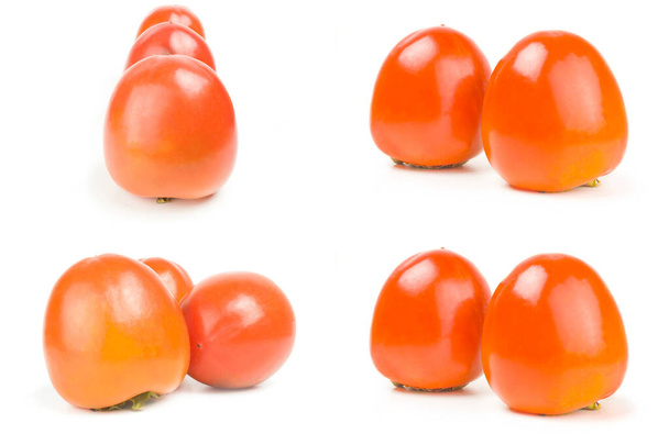 Collage of persimmon isolated on a white background - Photo, Image