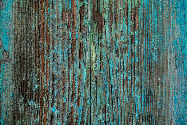 Old painted wood wall - texture or background. Old fence texture background. Wood panel. Vintage timber, hardwood. Retro wall. - Zdjęcie, obraz