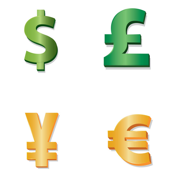 Isolated set financial icons - Vetor, Imagem