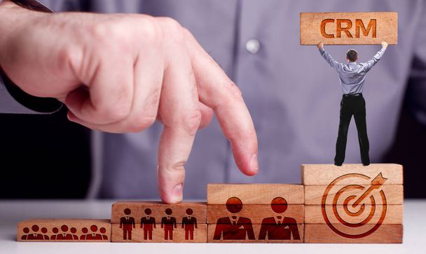 Liiketoiminta, teknologia, Internet ja verkkokonsepti CRM Asiakassuhteen hallinta. - Valokuva, kuva