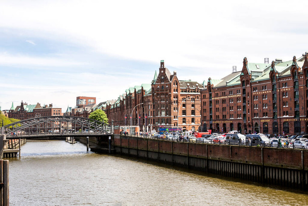 Famous Speicherstadt warehouse district in Hamburg within the HafenCity quarter, Germany. Hamburg - Zdjęcie, obraz