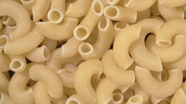 Rotatie van close-up pasta. Een verscheidenheid aan pasta. Macro-video. - Video