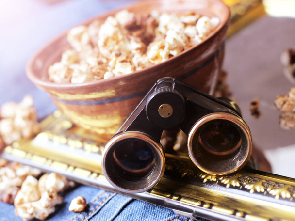 opera glass made in USSR and popcorn so close - Photo, Image
