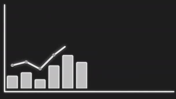 2d animación creciente upwords barra, gráfico y gráfico, análisis de finanzas de negocios - Metraje, vídeo