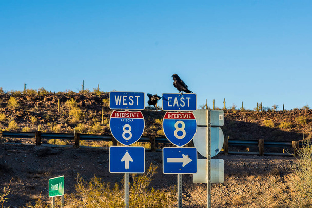 SONORA, ARIZONA: az Arizona-Sonora sivatag közlekedési táblái. - Fotó, kép