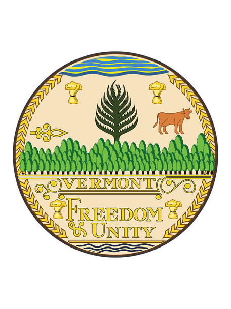 Большая печать американского федерального штата Вермонт (штат Зелёная гора)) - Вектор,изображение