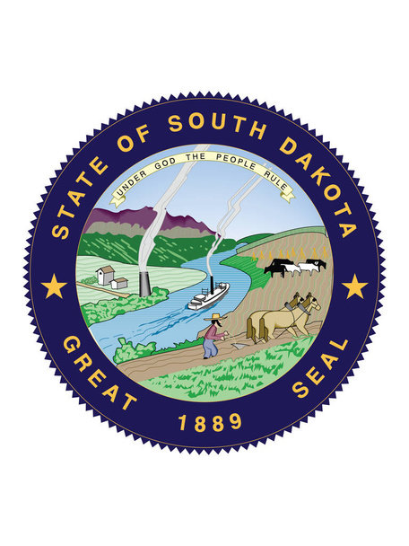 Siegel des US-Bundesstaates South Dakota (Mount Rushmore State)) - Vektor, Bild
