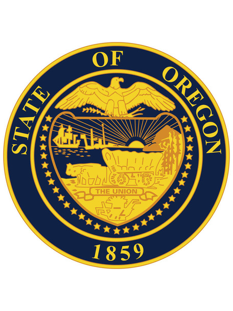 Great Seal of US Federal State of Oregon (The Beaver State) - Vetor, Imagem