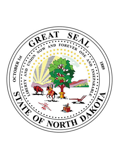 Großes Siegel des US-Bundesstaates North Dakota (Peace Garden State)) - Vektor, Bild