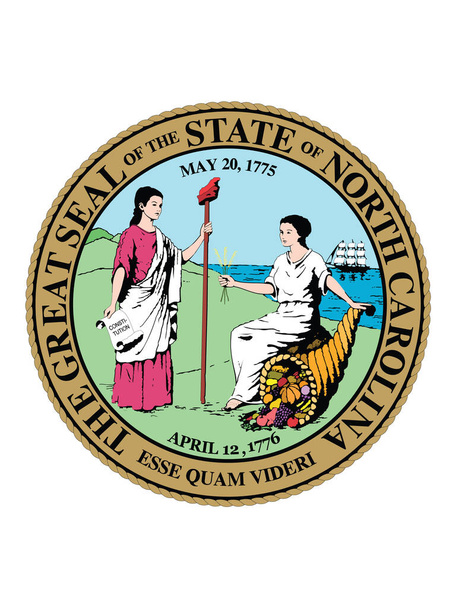 Kuzey Carolina Federal Devleti Büyük Mührü (Eski Kuzey Eyaleti) - Vektör, Görsel
