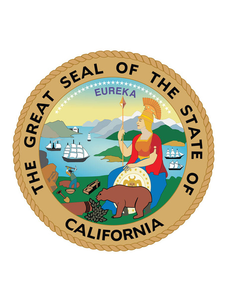 Большая печать федерального штата Калифорния (Золотой штат США)) - Вектор,изображение