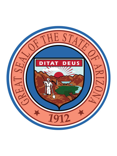 Great Seal of US Federal State of Arizona (The Grand Canyon State) - Vector, Image