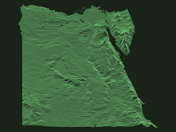 Τακτική Στρατιωτική Emerald 3D Τοπογραφία Χάρτης της Διηπειρωτικής χώρας της Αιγύπτου - Διάνυσμα, εικόνα