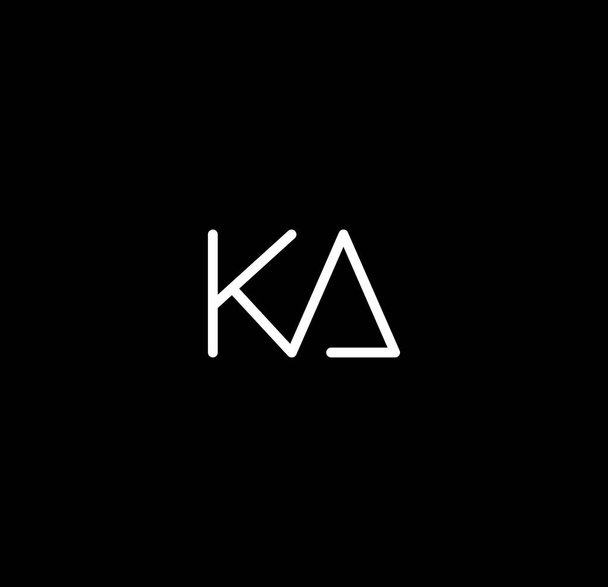 Buchstabe KA Alphabet Logo Design Vektor. Die Initialen der Buchstaben K und A Logodesign in einem minimalen Stil eignen sich für ein gekürztes Namenslogo. - Vektor, Bild