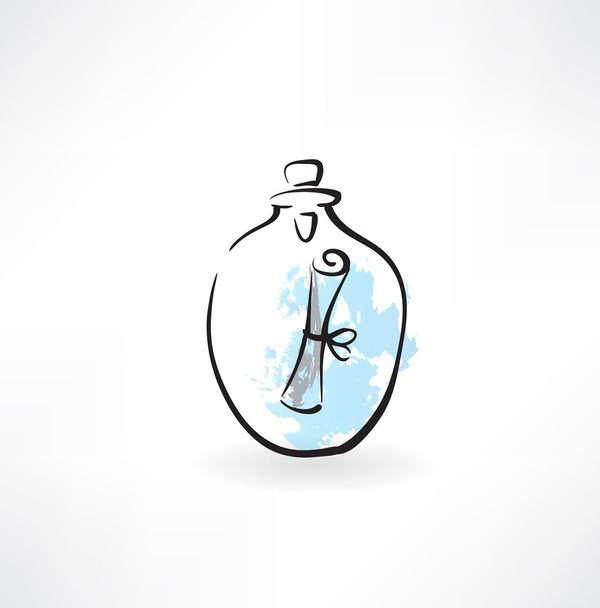 message in a carafe grunge icon - Vector, Image