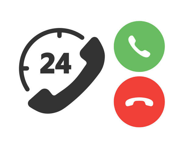 24 Customer support service flat icons for apps and websites - Photo, Image