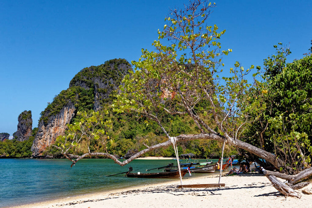 Koh Phak Bia Island - kleine Insel hinter Hong Island. Gesegnet mit kristallklarem Meerwasser, angenehmer und schattiger Atmosphäre - Thailand - 24. Januar 2020 - Foto, Bild