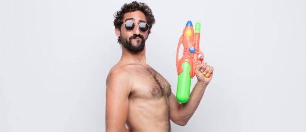 young bearded man summer concept - Φωτογραφία, εικόνα