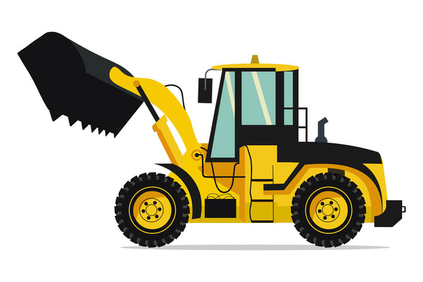 industrial truck of heavy machinery in yellow color scaler model - Vector, Image