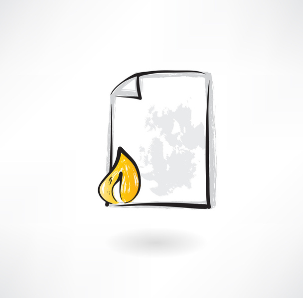 burning document grunge icon - Vektor, obrázek