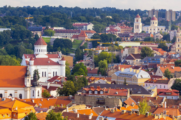 Aerial view on Vilnius, the capital of Lithuania. - Fotó, kép