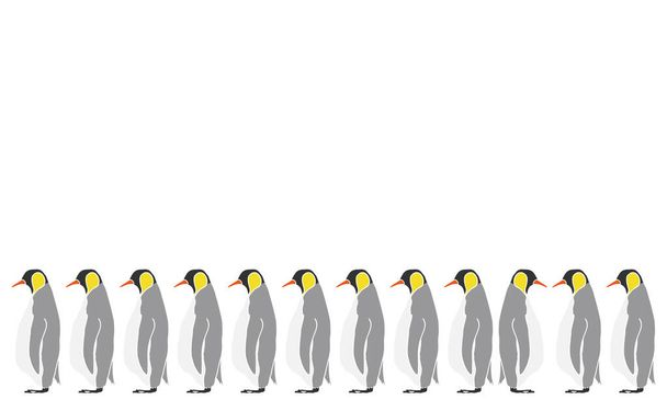 Εικονογράφηση του αυτοκράτορα πιγκουίνους, κύρια γραμμή είναι λευκό - Διάνυσμα, εικόνα