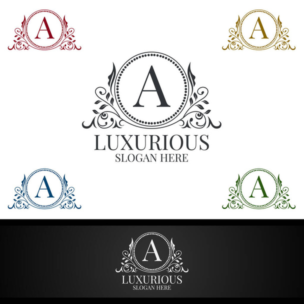 Lussuoso logo reale per gioielli, matrimoni, hotel o design di moda - Vettoriali, immagini