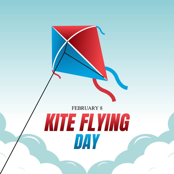 Kite Flying Day Vector Illustration. Suitable for greeting card poster and banner - Vector, Image