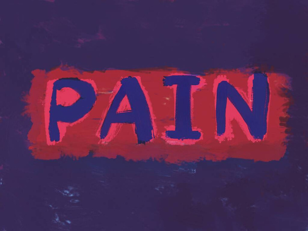 fájdalom fogalom szó kézzel festett textúra - Fotó, kép